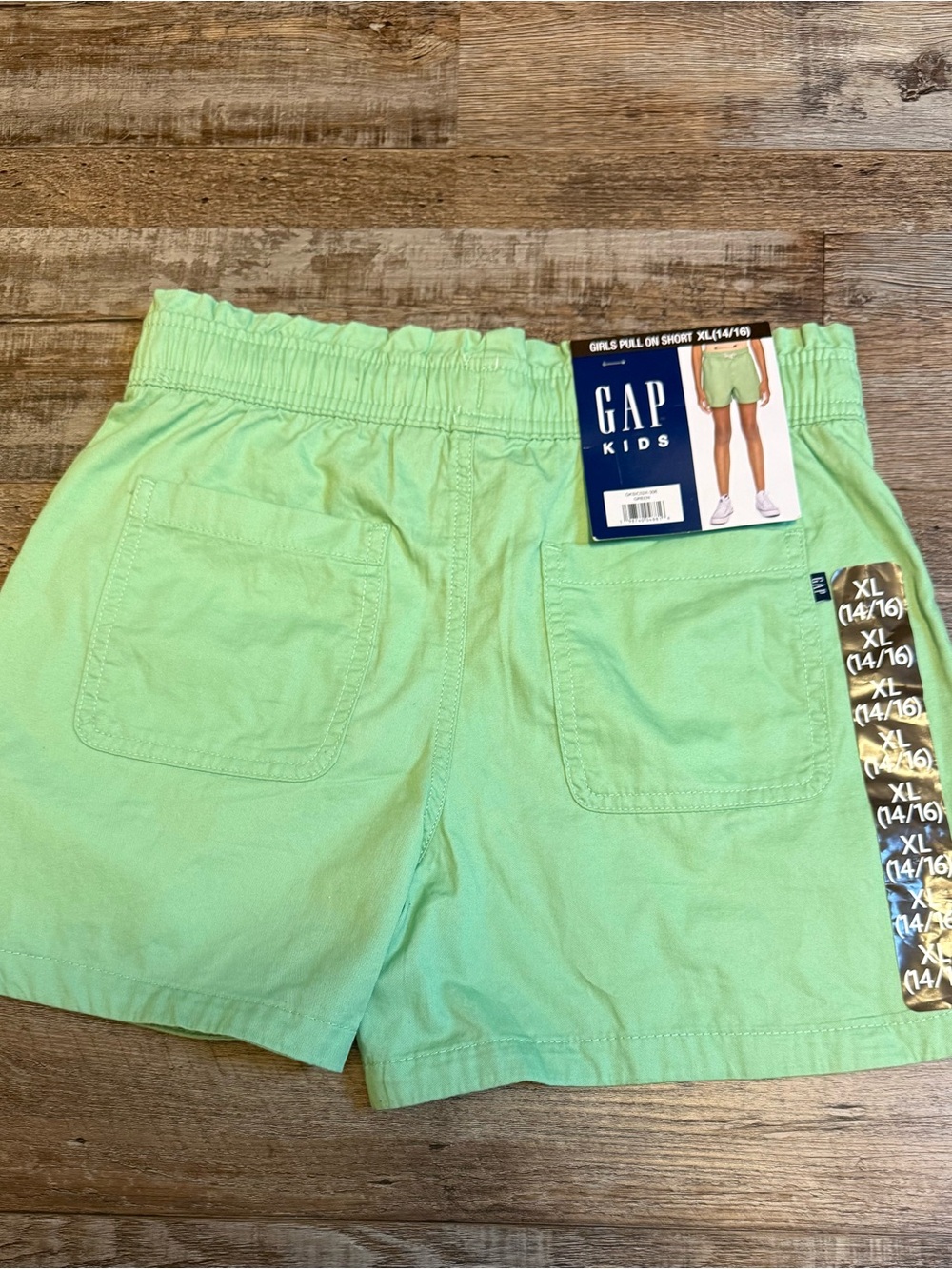 GAP Light Green Athletic Drawstring Shorts NWT Size 14 / 16 - Picture 4 of 8